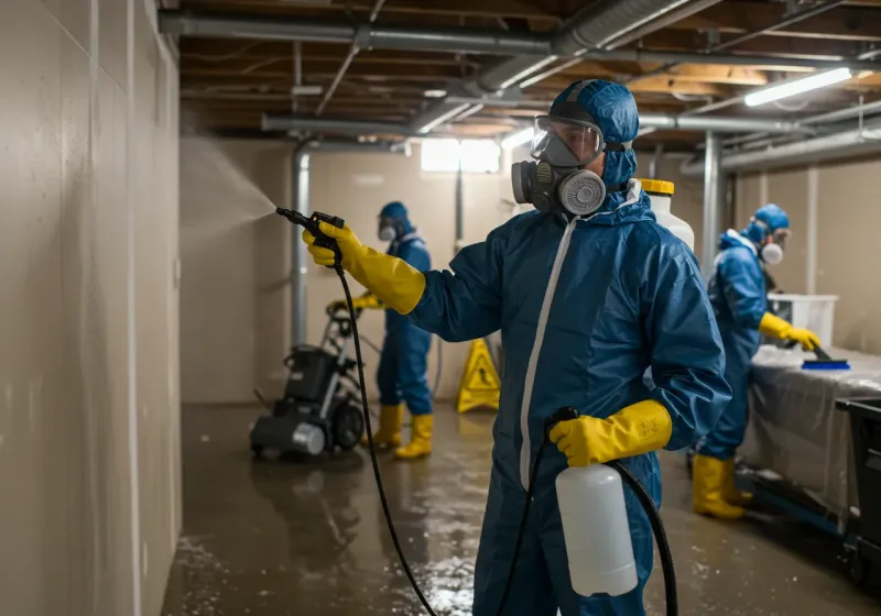 Basement Sanitization and Antimicrobial Treatment process in Washington County, NC